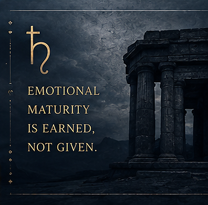 Emotional maturity is earned, not given