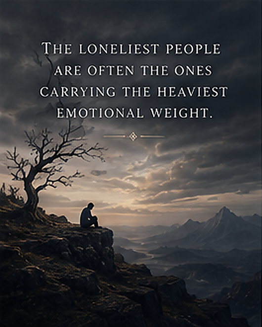 The loneliest people are often carrying the heaviest emotional weight