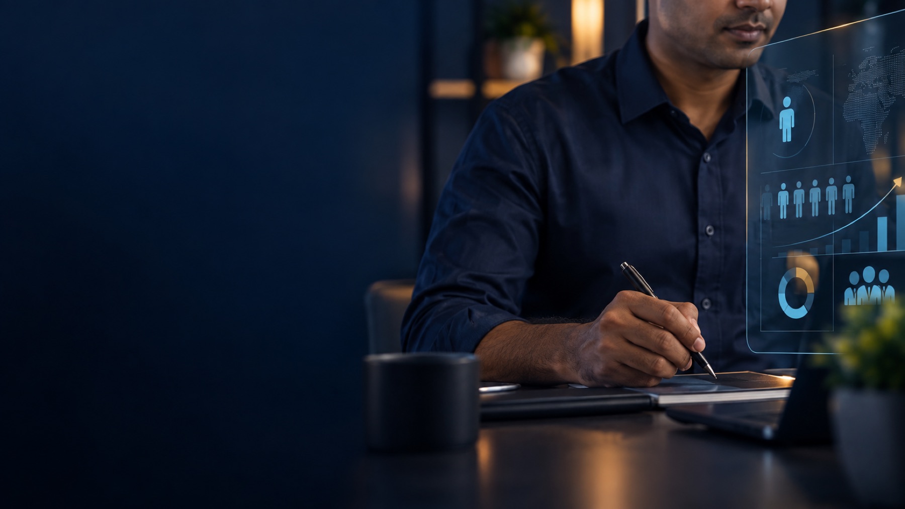 Workforce analytics reviewed by a payroll professional